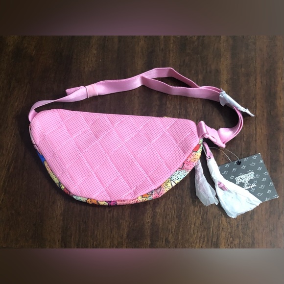 Jansport waist crossbody bag two zipper pockets adjustable clip straps pink. - Picture 3 of 6